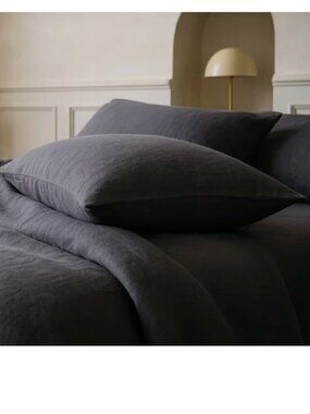 Quince European Linen Grey FITTED SHEET Cal king
